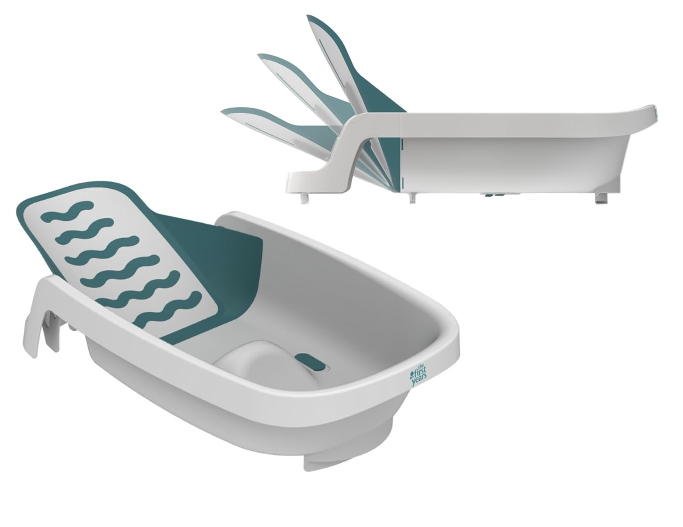 The First Years 4-in-1 Reclining Baby Bathtub – Grows-with-Baby Adjustable Bath Seat – Multi-Position Backrest for Newborn, Infant & Toddler Use – Ages 0–24 Months