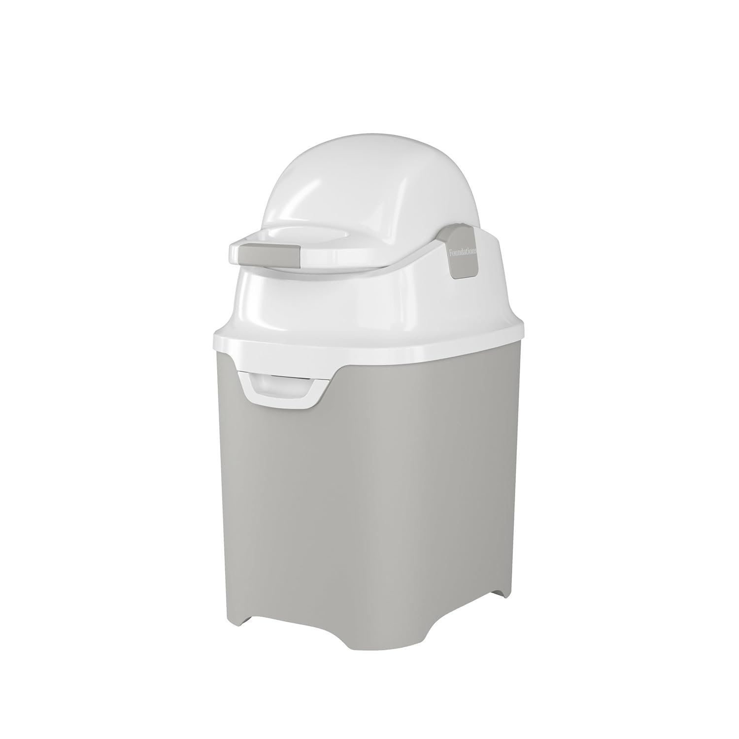 Foundations Mini Diaper Pail with Airtight Lid, Durable & Odorless Diaper Disposal, Large Capacity, Holds up to 30 Newborn Diapers, Refill with Any Bags, Gray