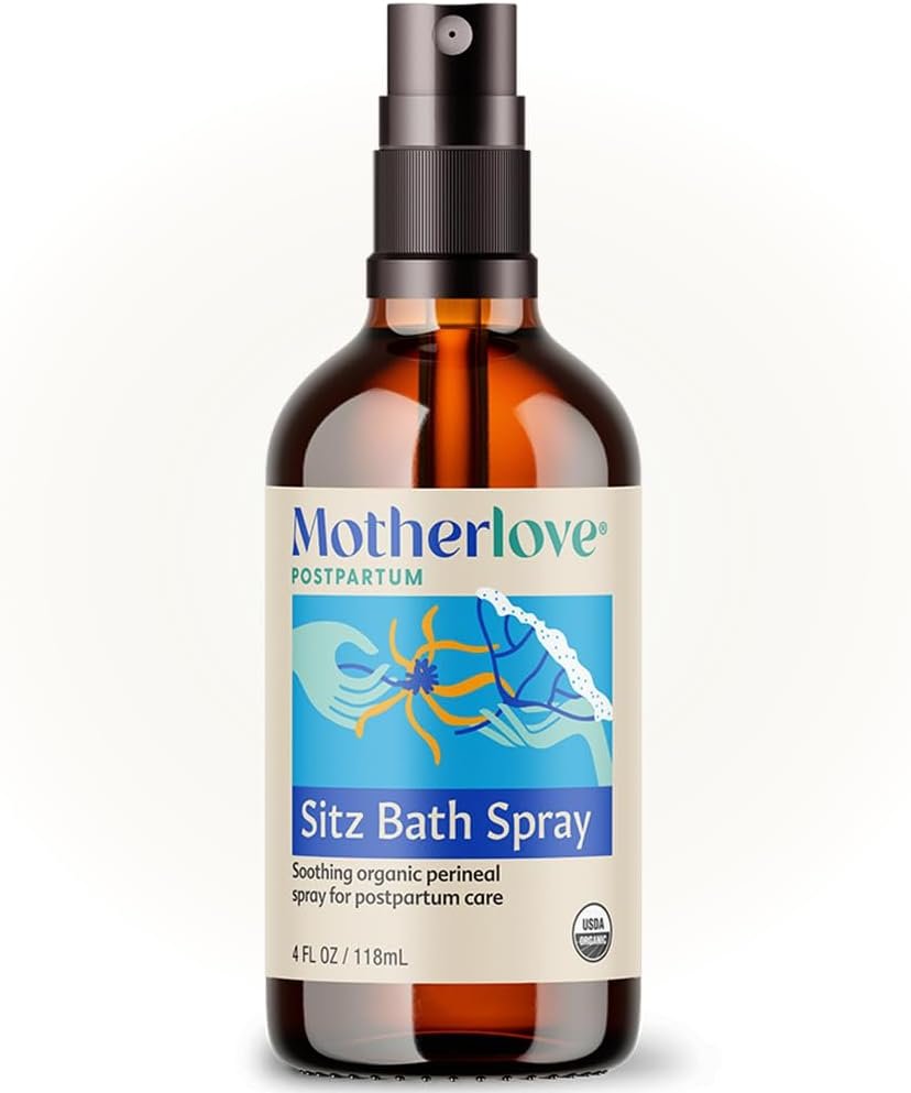 Motherlove Sitz Bath Spray (4 oz Value Size) Sitz Bath for Postpartum Care—Herbal Perineal Spray w/Witch Hazel—USDA Organic, Vegan, & Cruelty Free