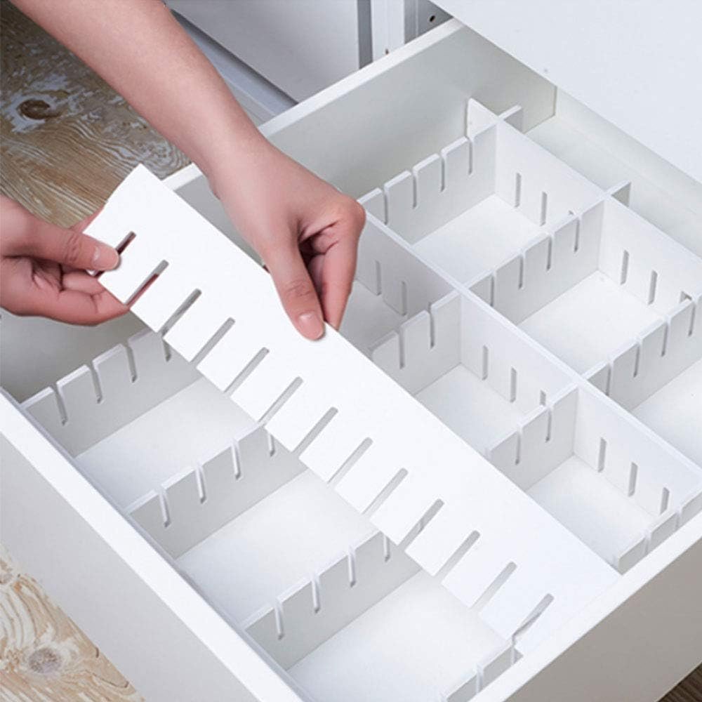 12Pcs Drawer Dividers, 17.72″ x 3.55″, Thick, DIY Organizer Separator, Large Adjustable Dresser Drawer Organizer for Clothes, Bedroom, Bathroom, Kitchen Cutlery, Desk, Office Storage