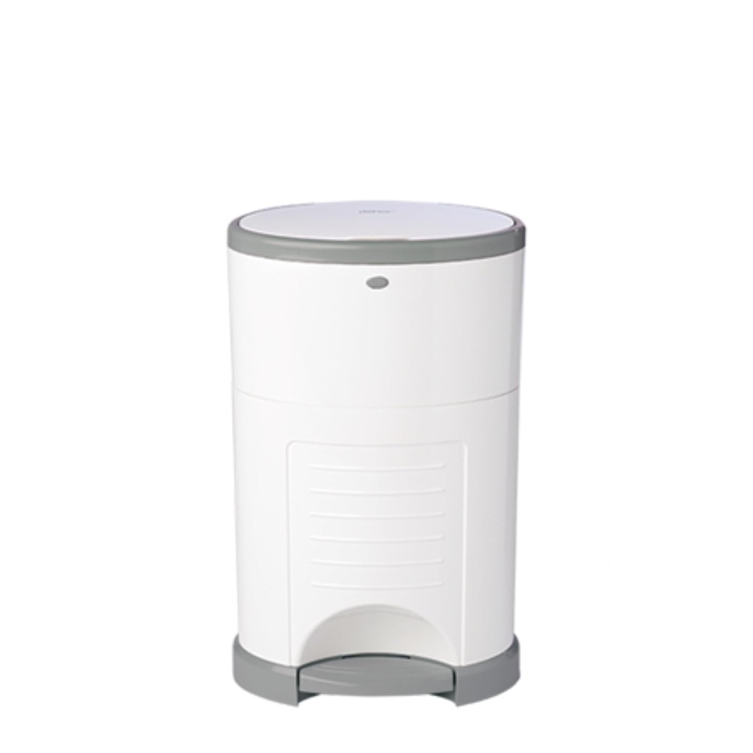 Diaper Dekor EKO MINI Diaper Pail, White, ONLY Eco-Friendly Diaper Pail Made with 70% Recycled Materials, Hands-Free: Step–Drop–Done, Cost-Effective Refill System
