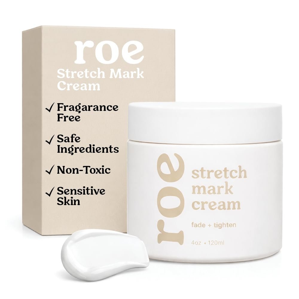 Roe Wellness- Stretch Mark Cream for Pregnancy & Prevention | Great For Moms W/ Sensitive Skin | Plant-Based Hydration, Increases Skin Elasticity and Firmness (Stretch Mark Cream)
