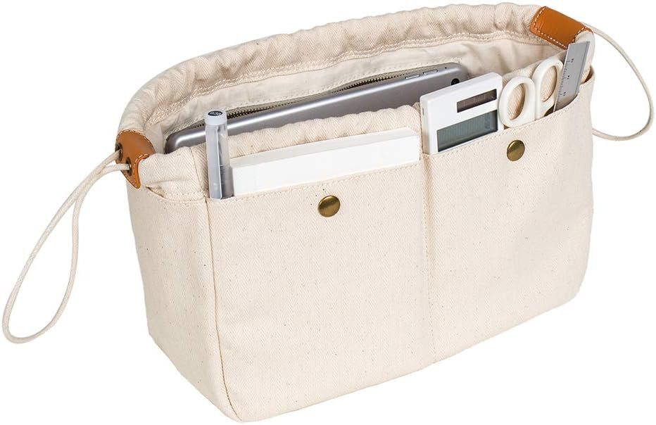 Insert Organizer Bag – Tote Bag Organizer – Drawstring Canvas Storage Organizer-Cotton Canvas Pouches