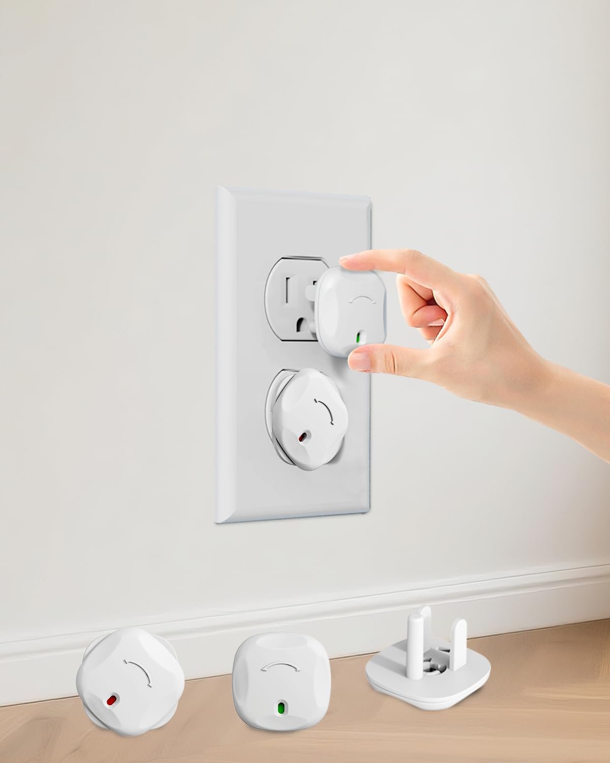 Outlet Covers Baby Proofing, 24 Pack Plug Covers Baby Proofing, Outlet Plug Covers for US 3-Prong to Prevent Electric Shock, Outlet Covers for Home, Office, School, Kindergarten, White
