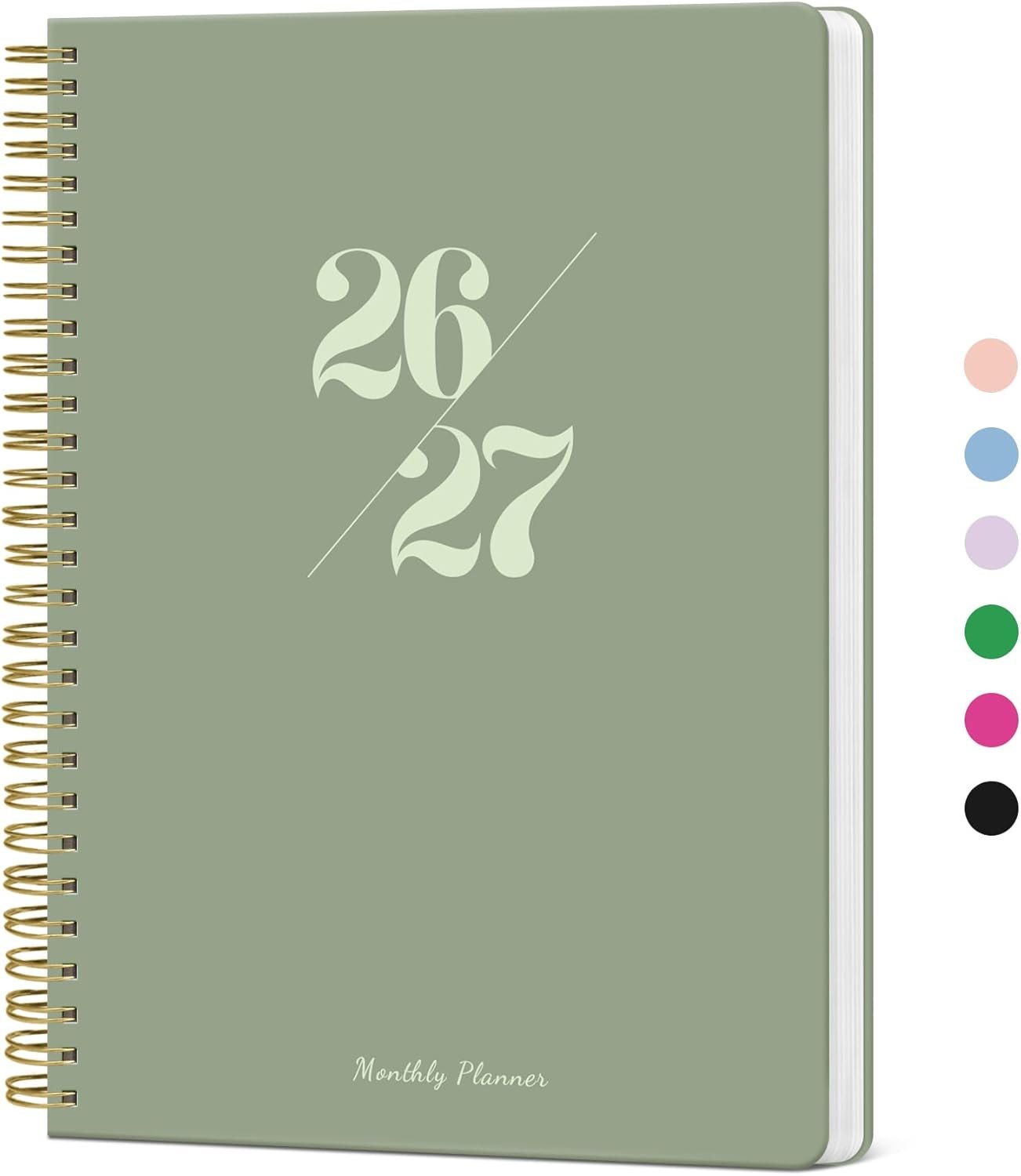 Monthly Planner 2026-2027, 2 Year Months Calendar Planner 2026-2027, Runs from January 2026 – Decembe 2027, 7″ x 10″, 24 Months, Perfect for School Office Home Planning – Green