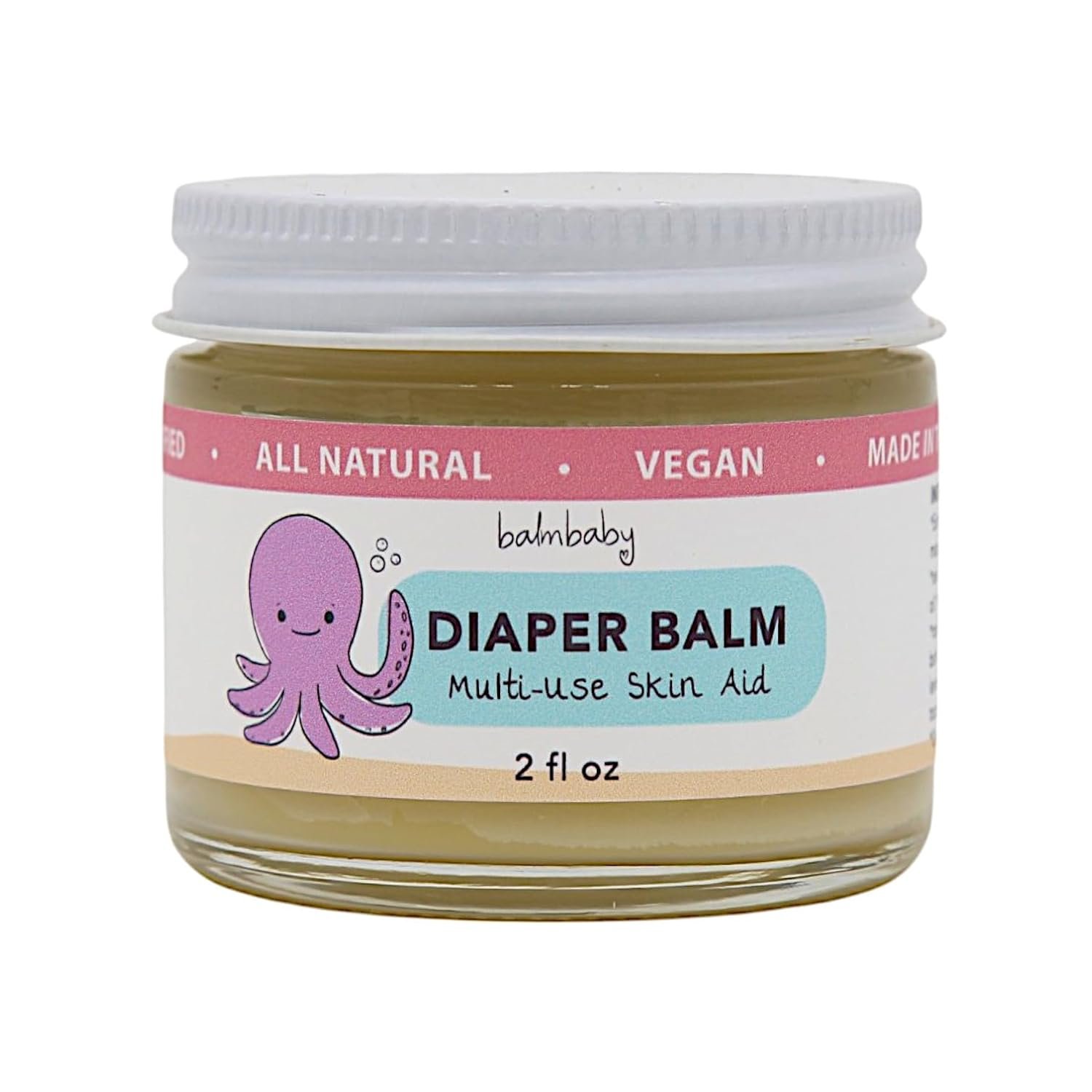 Diaper Balm by Balm Baby – Natural Diaper Rash Cream & Multipurpose Baby Skin Ointment with Organic Calendula, Vegan – Soothing, Healing, Moisturizing – Newborn Cradle Cap