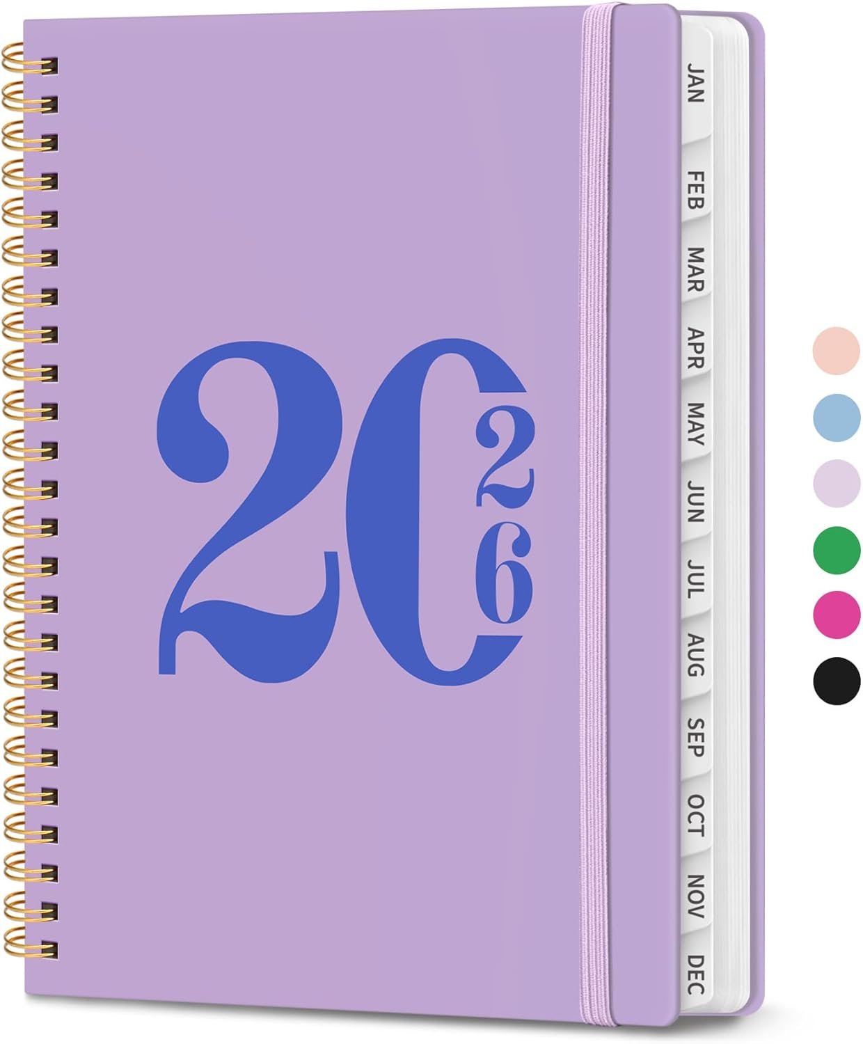 2026 Planner, Weekly and Monthly Calender Planner, Jan 2026 to Dec 2026, Hardcover 2026 Calendar Book with Tabs & Inner Pocket, Office Home School Supplies for Women & Men – A5 (6.3″ x 8.5″), Purple