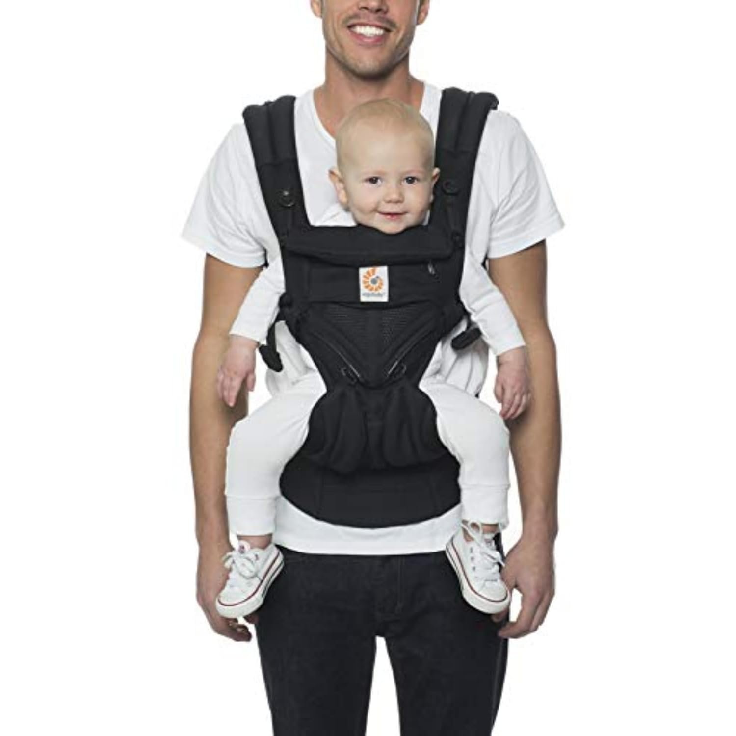 Ergobaby Omni Classic Baby Carrier Newborn to Toddler – Breathable Baby Carriers for Summer – All-Position Carrier with Lumbar Support (7-45 Pounds), Mesh, Onyx Black