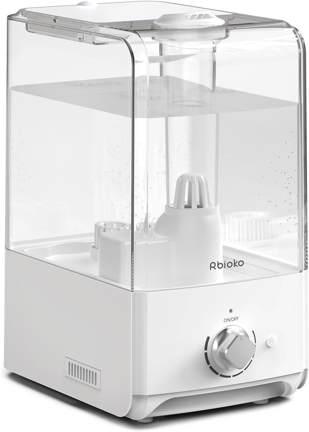 Humidifiers for Bedroom Large Room, Top Fill 6.5L Cool Mist Humidifier, 45H Runtime, 28dB Quiet Ultrasonic Air Humidifier for Home, Whole House, Baby Nursery, Night Light (White)