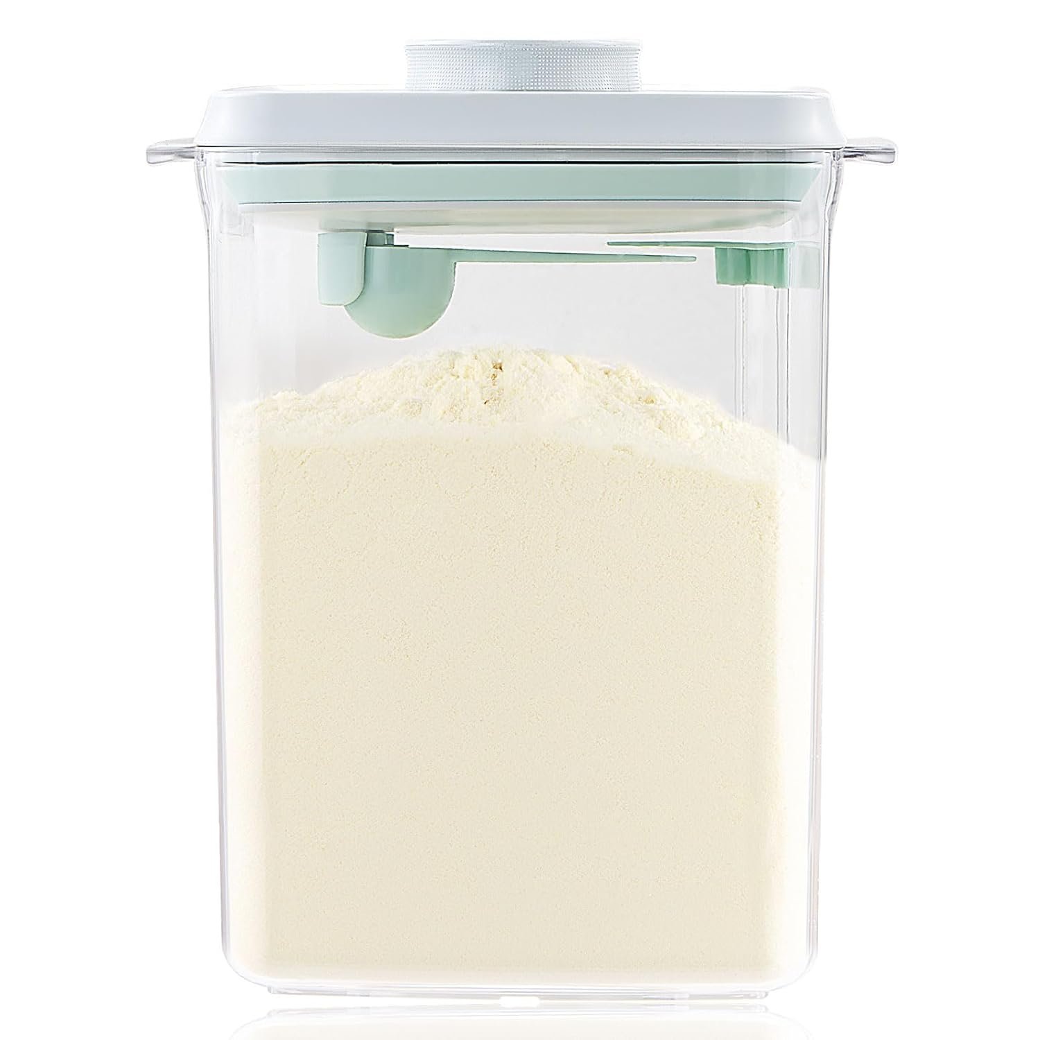Baby Milk Powder Container – 2300ml Air Tight Formula Dispenser with Spoon and Scraper, BPA-Free, Clear, 28OZ, 1.76LB, 800g
