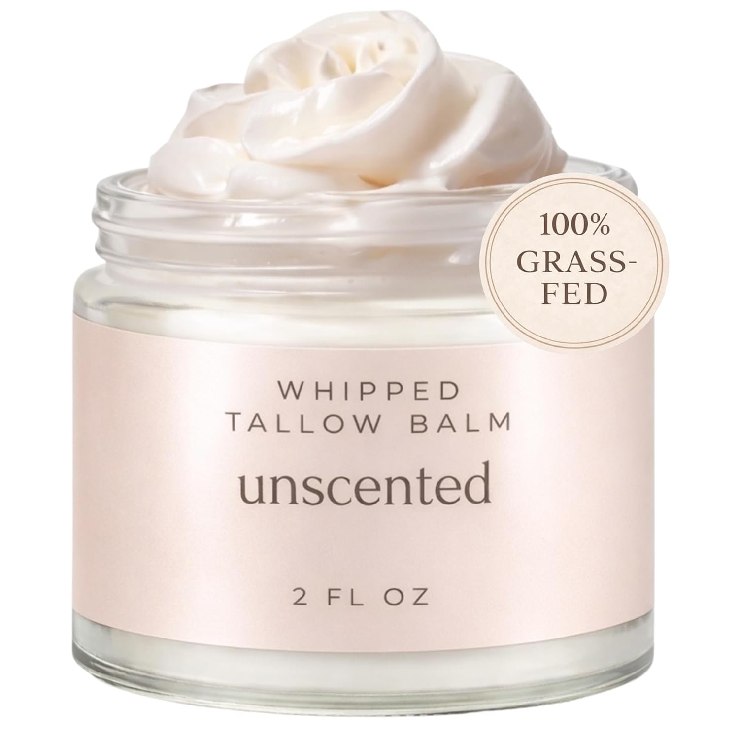 Whipped Tallow Balm – 100% Grass Fed Beef Tallow for Baby, Eczema & Sensitive Skin; Double-Infused with Calendula & Chamomile Herbs (Unscented Herb-Infused)