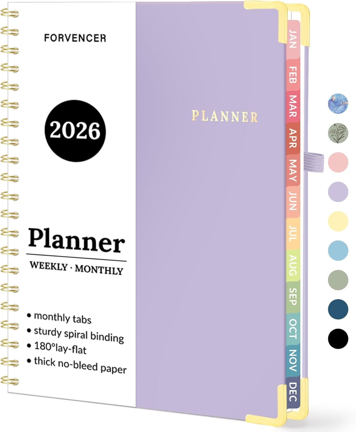 2026 Planner, Forvencer Calendar Planner Weekly and Monthly, Jan 2026-Dec 2026, 8.5″ X 11″, Hardcover Agenda Book, Daily Journal Organizer with Inner Pocket, Notebook for Office School, A4, Purple