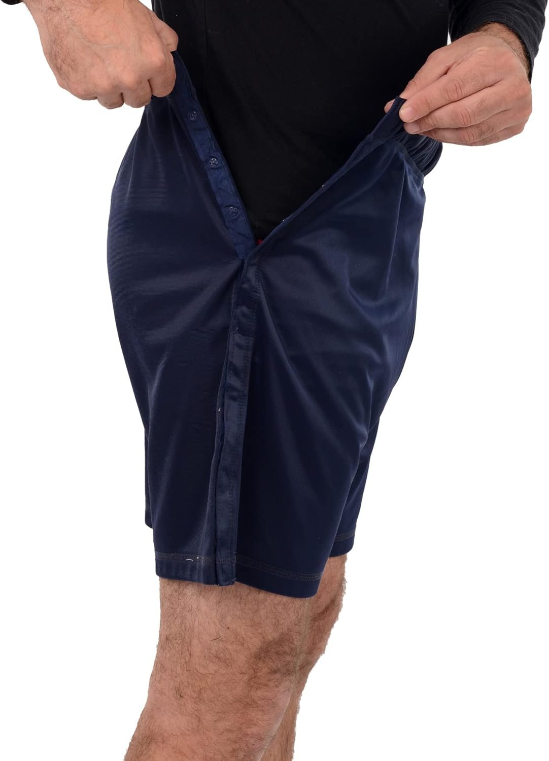 USBD Post Medical Surgery Tearaway Recovery Shorts with Side Snaps – Easy Access, Comfortable Post-Op Medical Shorts