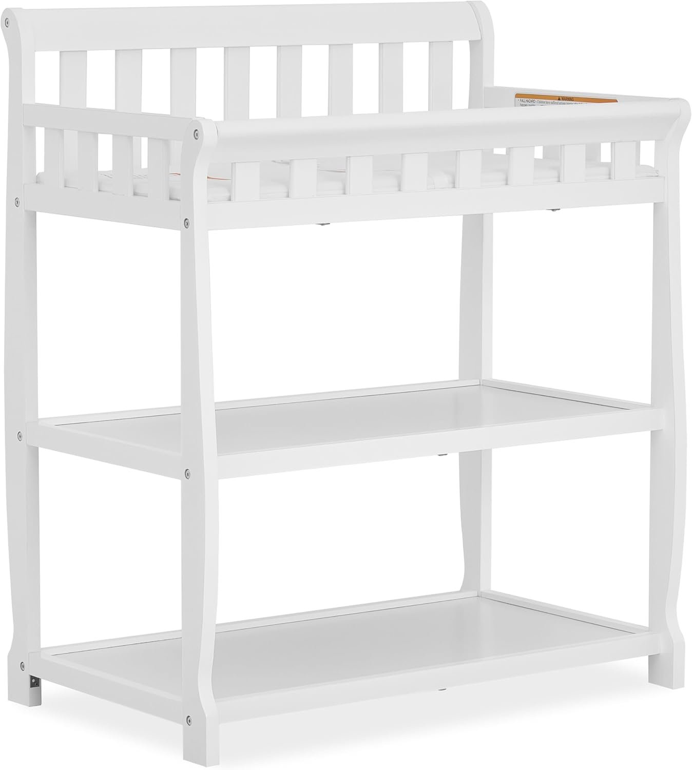 Dream On Me Ashton 2-in-1 Changing Table & Nightstand in White – Solid New Zealand Pinewood, Safety Rails, Spacious Storage Shelves & Water-Resistant Changing Pad, Converts to Nightstand