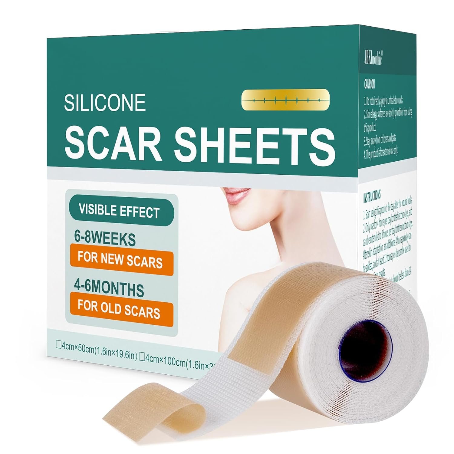 Silicone Scar Sheets,Silicone Scar Tape（60″ x 1.6″ Roll-1.5M) for Scar Removal, Scar Tape for Surgical Scars, Medical Grade Reusable Silicone Scar Strips for C-Section, Keloid, Burn, Acne, Tummy Tuck