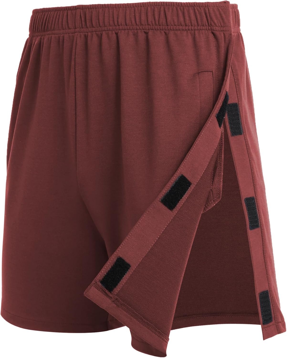 Deyeek Unisex Tear Away Shorts Snap On Athletic Cotton Shorts Post Knee Surgery Recovery Hip Replacement Pants with Pockets