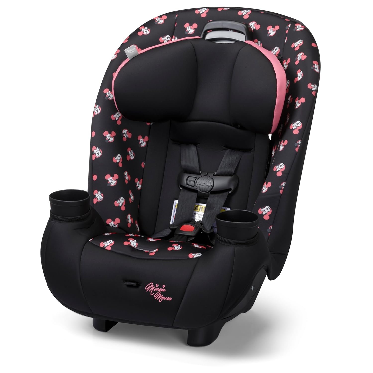 Disney Baby Ellaris 3-in-1 Convertible Car Seat, Slim Fit Design, Rear & Forward-Facing, 5-Position Headrest, 3-Across Fit, Travel-Friendly with Machine-Washable Seat Pad, Minnie Charm