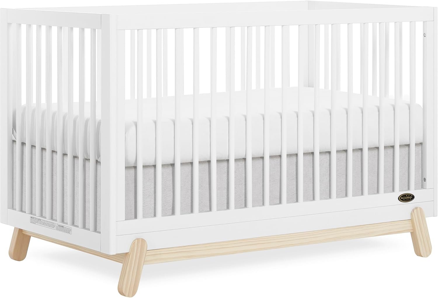 Dream On Me Hygge 5-in-1 Convertible Full-Size Baby Crib in Vintage White Oak, GreenGuard Gold & JPMA, Converts to Toddler, Day & Full-Size Bed, Adjustable Mattress Heights, Modern Nursery