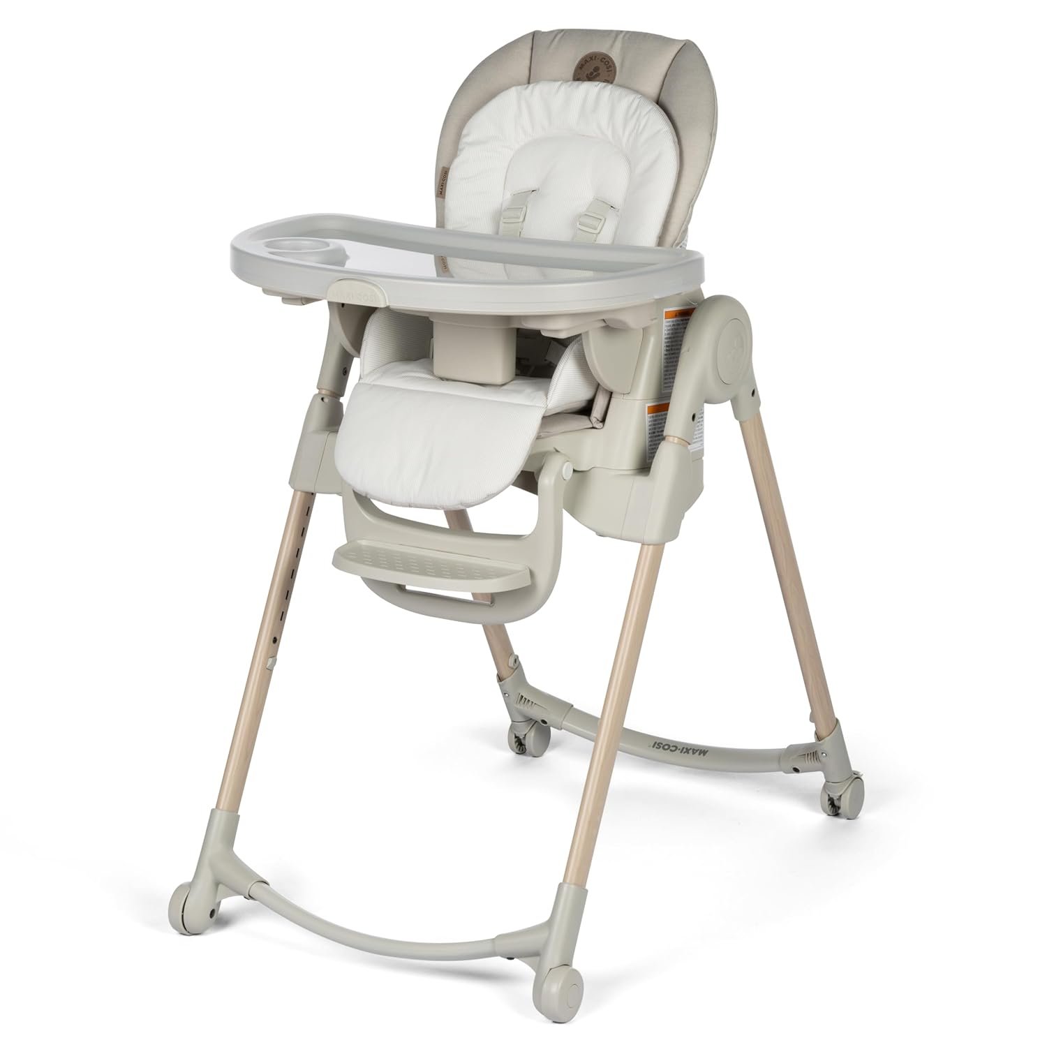 Maxi-Cosi Minla 6-in-1 High Chair for Babies & Toddlers, Portable Foldable Highchair, EcoCare Fabric, 9 Heights, 5 Reclines, 4 Tray Positions, Classic Oat