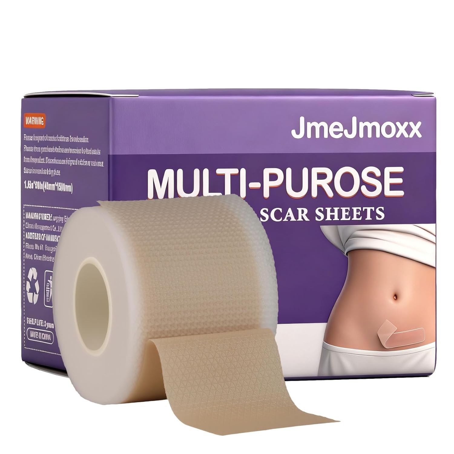 Silicone Scar Sheets (1.6″x60″ Roll-1.5M), Medical Silicone Scar Tape for Surgical Scars, Reusable Silicone Scar Strips for Scar Removal Treatment, C-Section, Keloid, Burns, Acne, Tummy Tuck