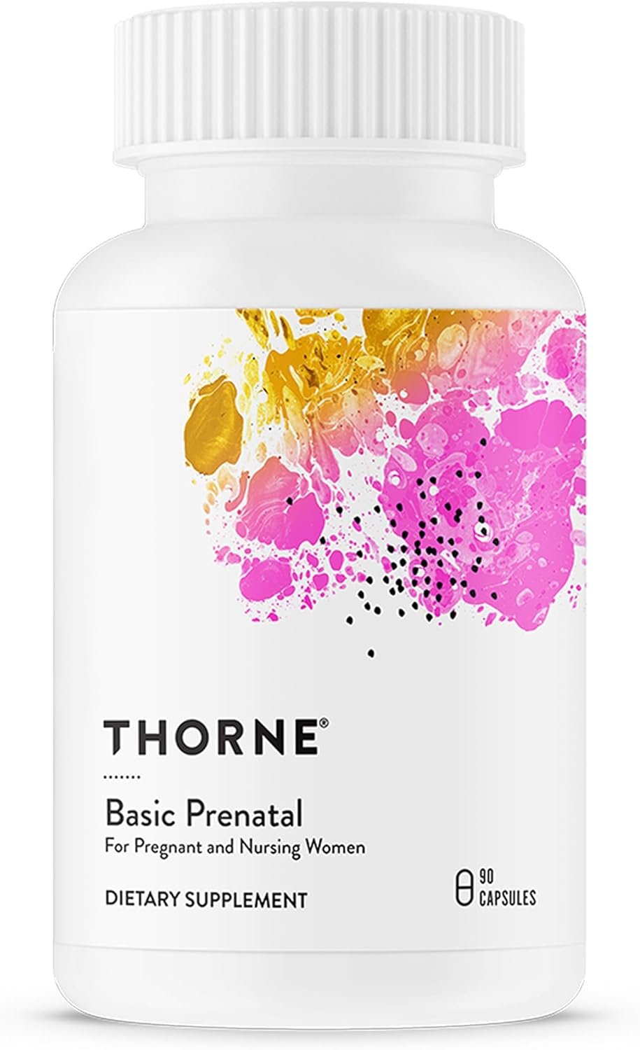 THORNE – Basic Prenatal – Well-Researched Folate Multi for Pregnant and Nursing Women Includes 18 Vitamins and Minerals, Plus Choline – Gluten, Dairy & Soy-Free – 90 Capsules – 30 Servings