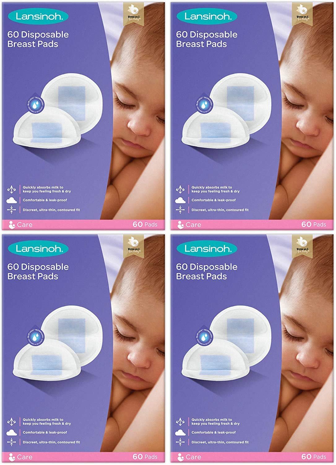 Lansinoh Nursing Pads Stay Dry 60 Each ( Pack of 4 )