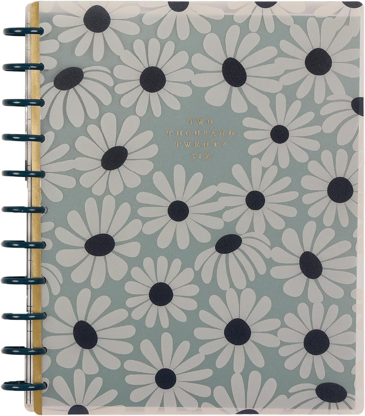 Happy Planner Disc-Bound Planner Jan.–Dec. 2026, Includes 3 Extra Months and 2 Sticker Sheets, Big Size, 8.5″ x 11″, Horizontal Layout, Green Garden