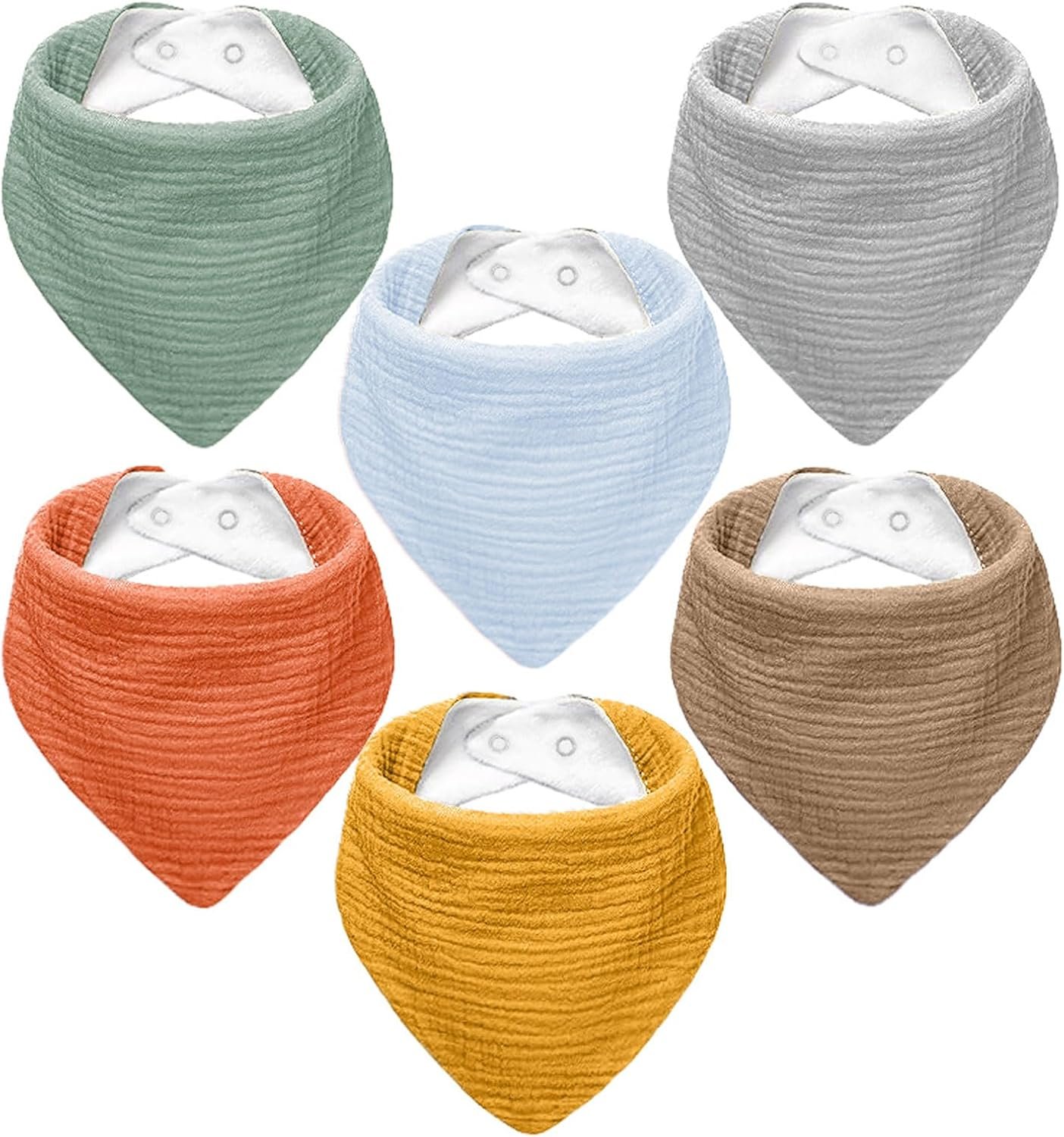 Muslin Baby Bibs,Soft Triangular Baby Bandana Drool Bibs for Baby Boy Girl,Solid Colors Bib for Drooling Teething