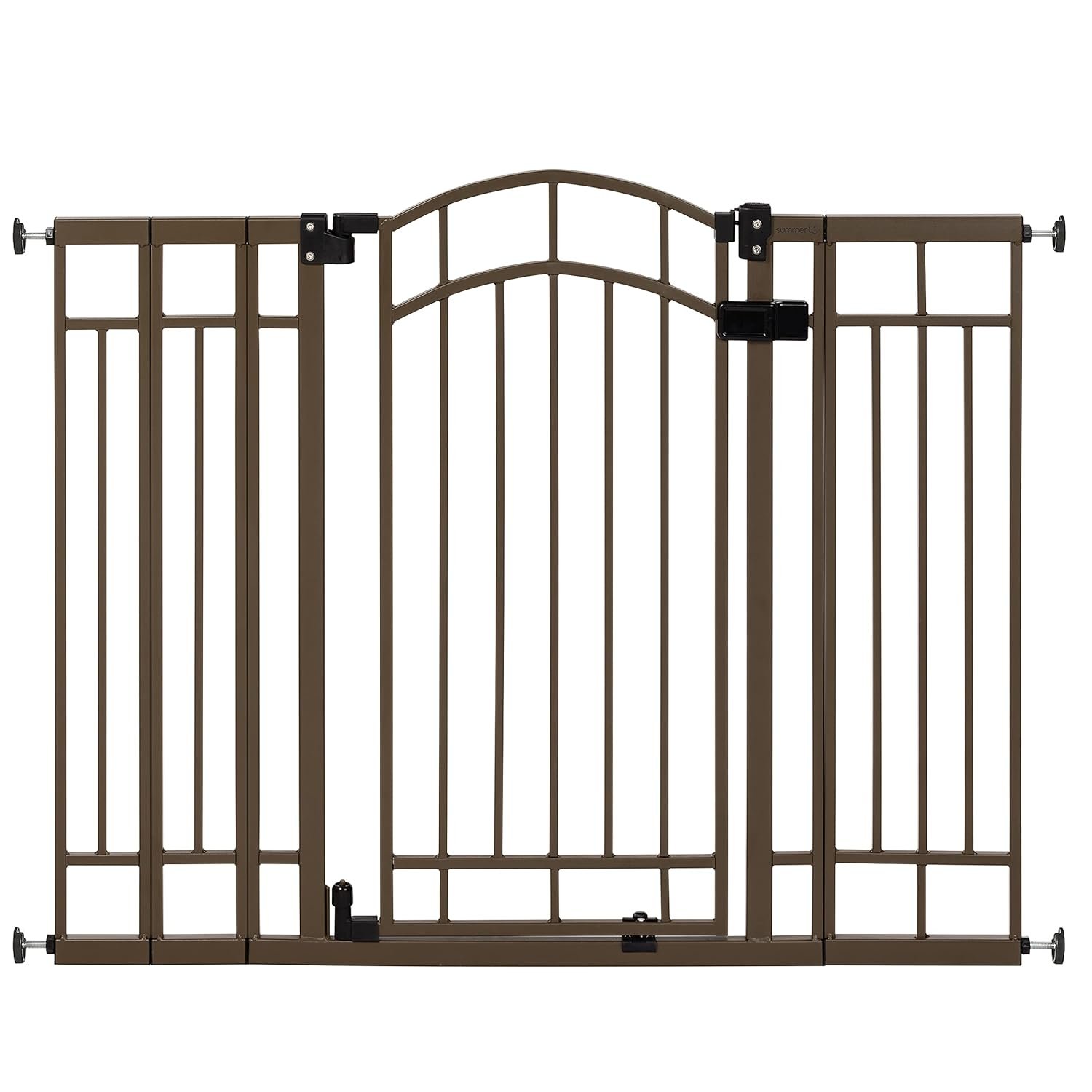 Ingenuity Decorative Extra Tall Baby Gate & Dog Gate, 28.5″-48″ Wide, 36″ Tall, Hardware or Pressure Mounted, Install on Top or Bottom of Stairs, Banister, or Doorway – Bronze