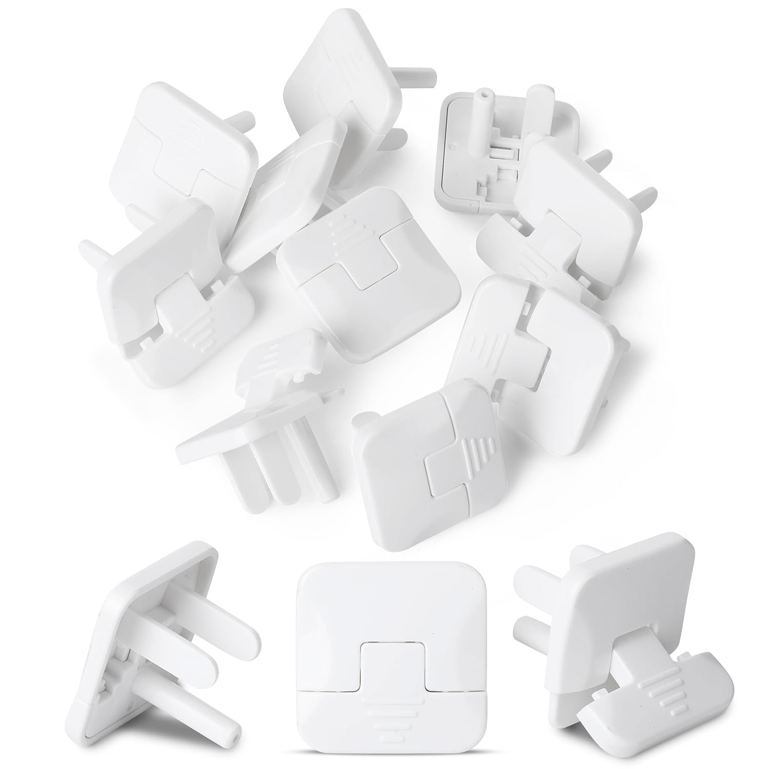 Bates- Outlet Covers Child Proof, 10 Pack, White, 3 Prong Outlet Covers