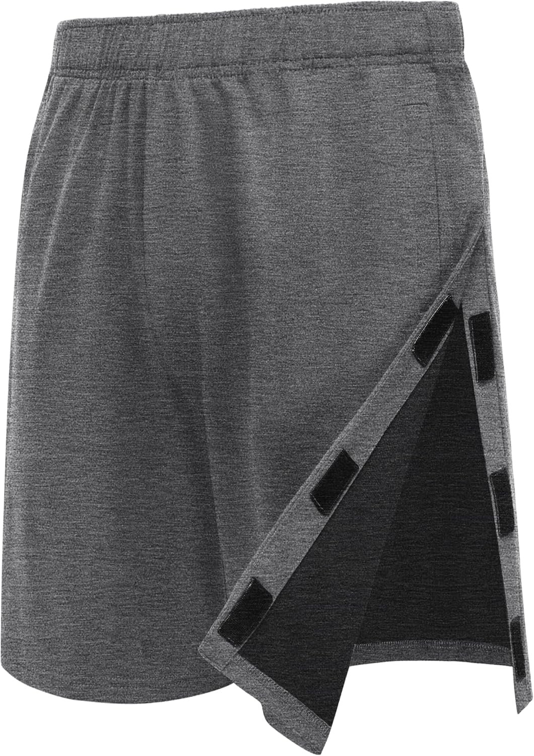 Deyeek Unisex Tear Away Shorts 9″ Snap On Athletic Shorts Cotton Post Knee Hip Surgery Recovery Lounge Short with Pockets