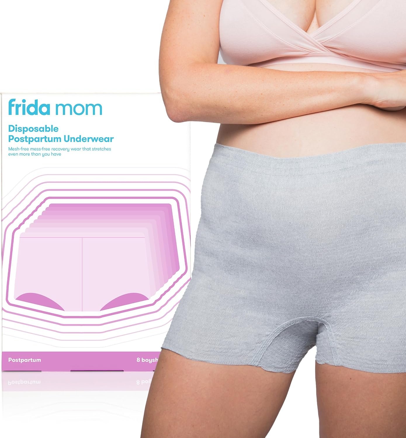 Frida Mom 8pc Postpartum Underwear, Disposable Boyshort Panties