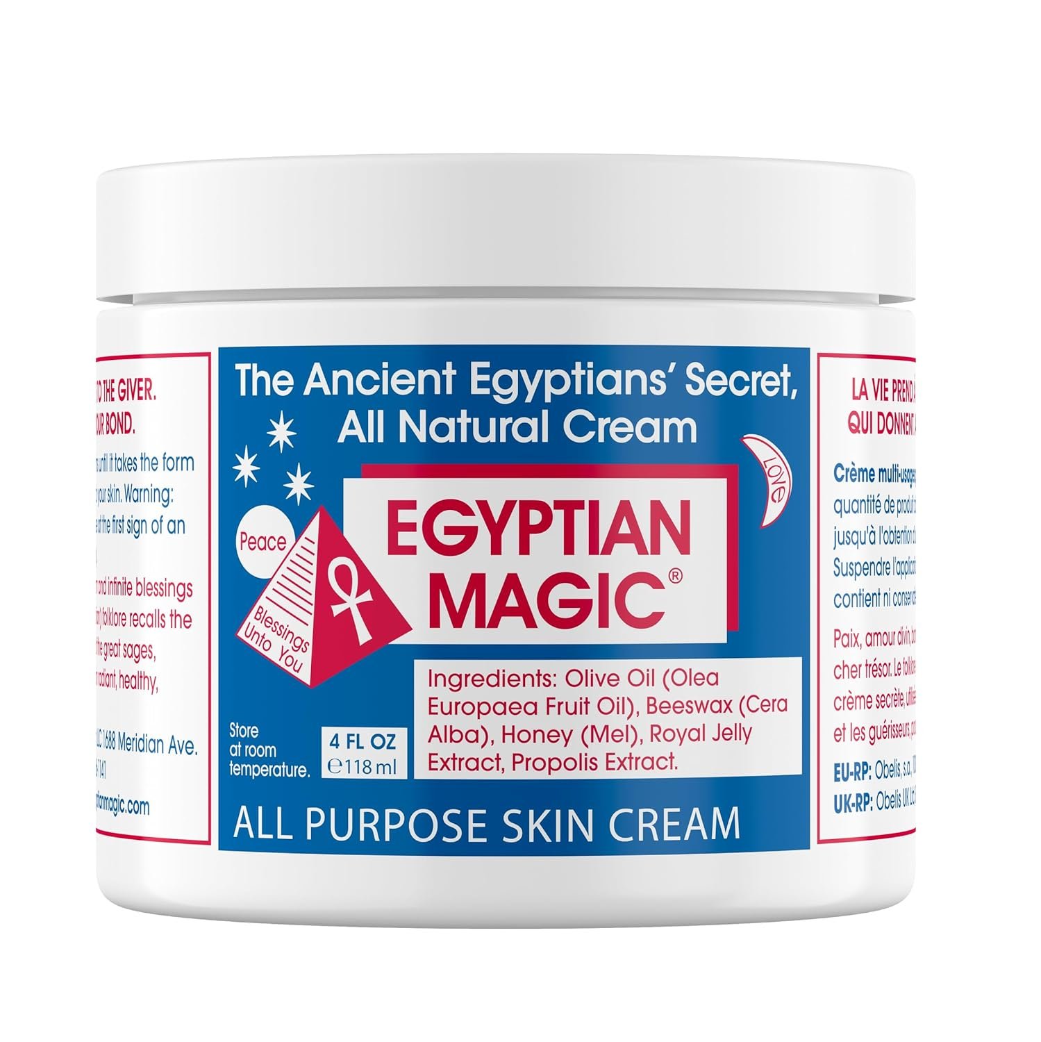 Egyptian Magic – All Purpose Face, Body, and Dry Skin Moisturizing Cream, Skin Protectant for Women & Men, Eczema Care Healing Balm, Scar Treatment, Stretch Marks, and Tattoo Aftercare, 4oz Jar
