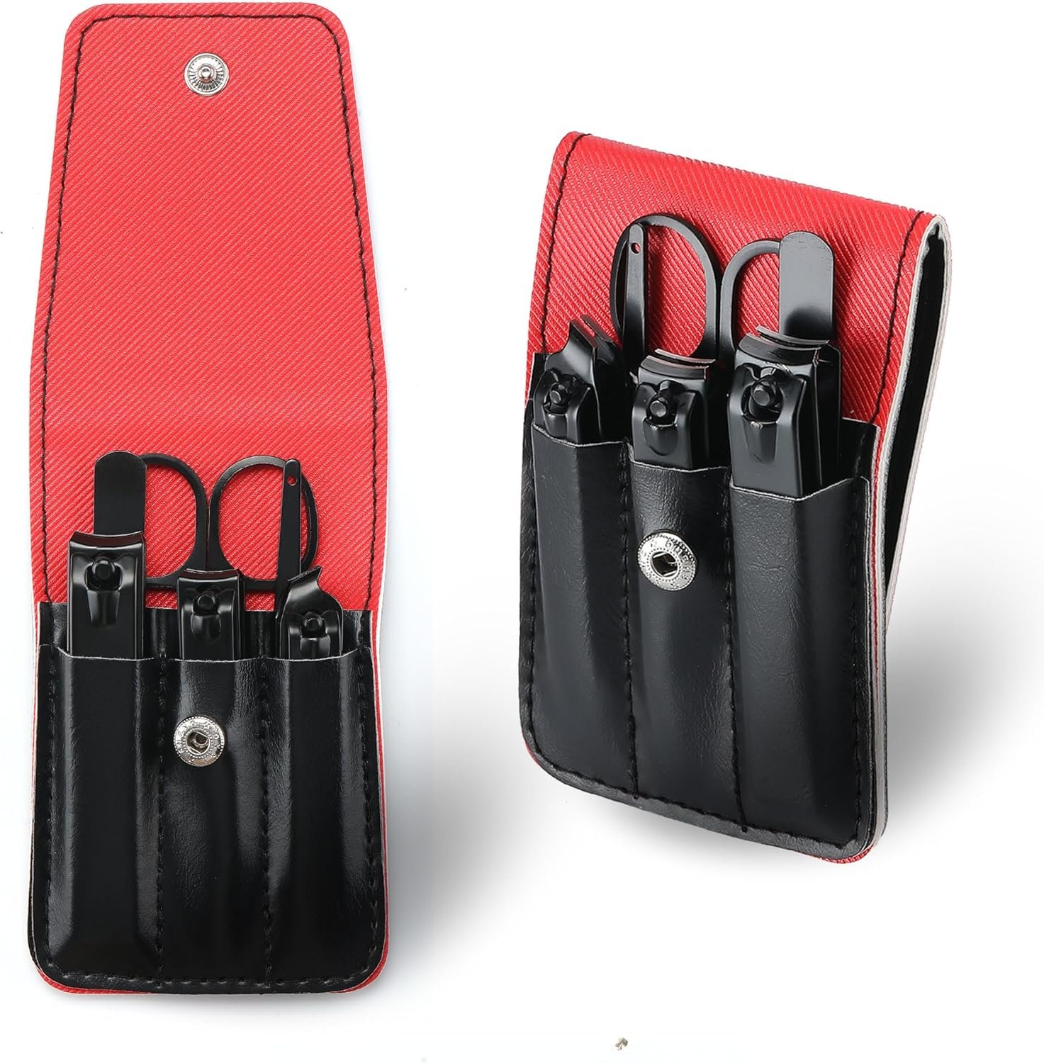 Cool Manicure Set for Men, Nail Clipper Grooming Kit for Teen Boy, Boyfriend, Husband, Dad, Small Gift Idea for Christmas Stocking Stuffers or Birthday Gift (Black)