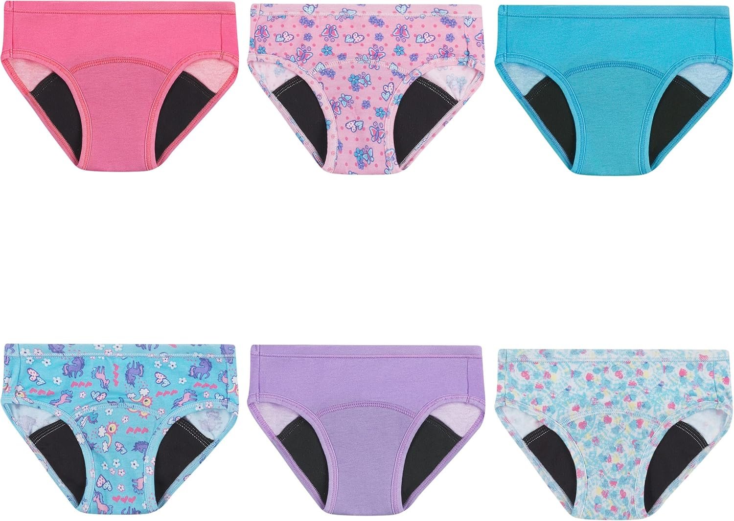 Hanes Toddler Girls’ Potty Trainer Brief, Moisture-Wicking Panty, Odor Protection Potty Trainer Underwear, 6-Pack