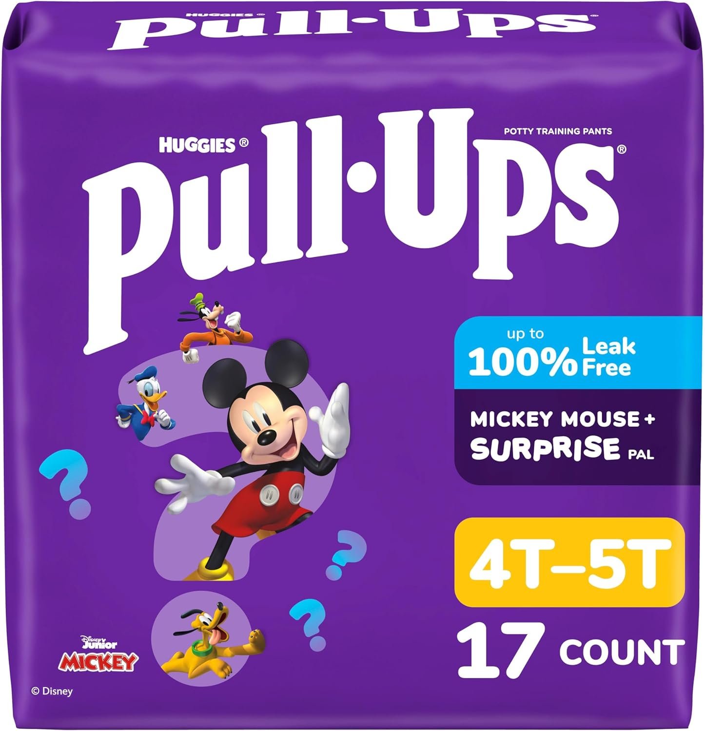 Pull-Ups Boys’ Potty Training Pants, Size 4T-5T Training Underwear (38-50 lbs), 17 Count