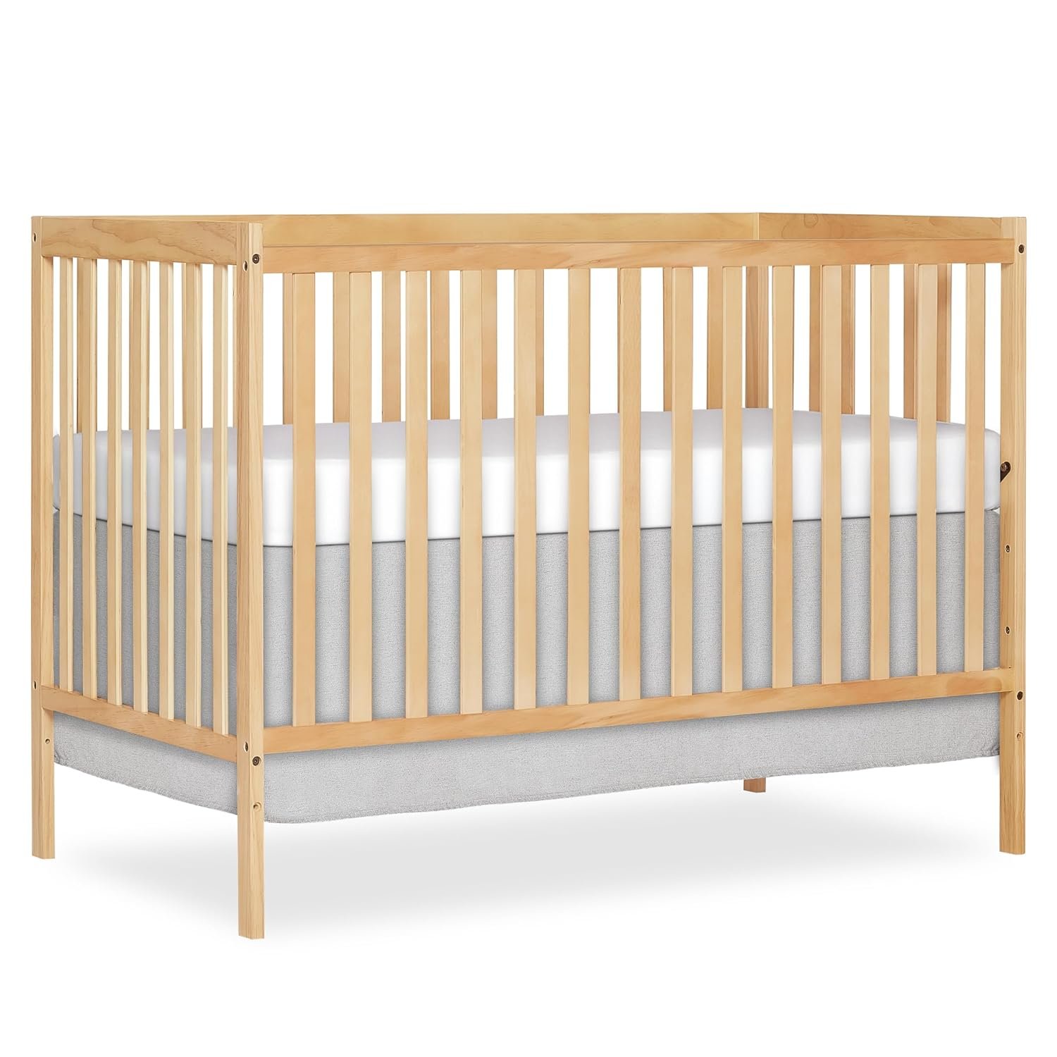 Dream On Me Synergy 5-in-1 Convertible Full-Size Baby Crib with Toddler, Day & Full Bed Conversion in Natural, GreenGuard Gold & BSA, 3 Mattress Heights, Sustainable Pinewood