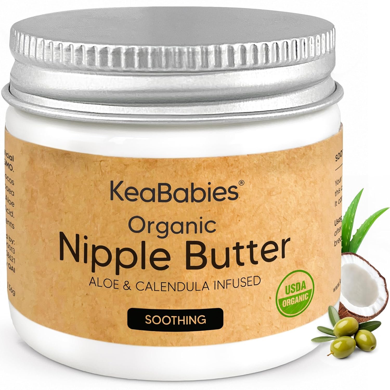 Organic Nipple Butter for Cracked, Sore, Relief – Nursing Nipple Cream Safe for Breastfeeding, 100% Natural Clean Breast Cream, Non Lanolin Balm, Mom Postpartum Breastfeeding Essentials,2oz (Soothing)