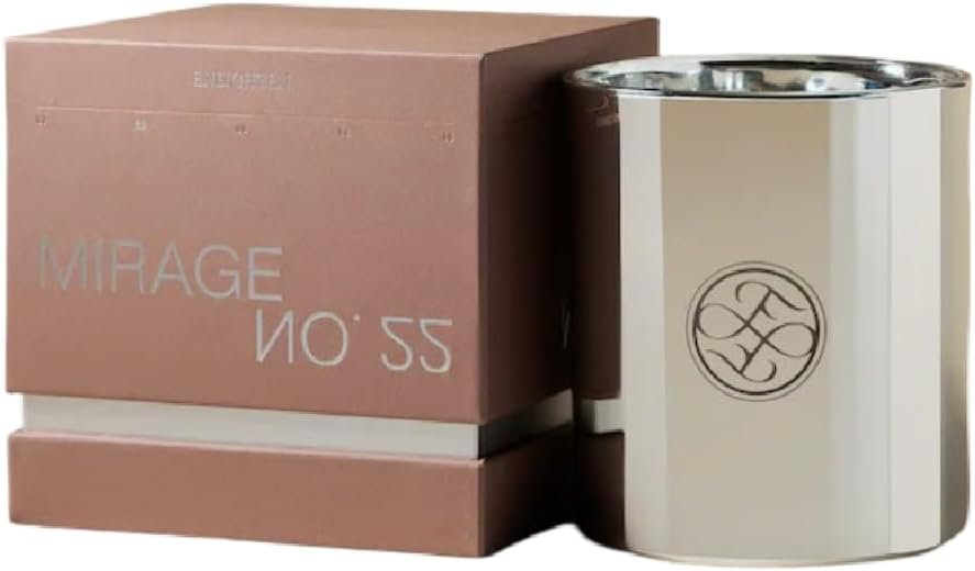 ENLIGHTEN Mirage No. 22 Scented Candle in Silver Jar – Large Decorative Aromatherapy Candle for Relaxation, Calm & Home Décor – Long-Lasting Fragrance – Gift for Women or Spa Use