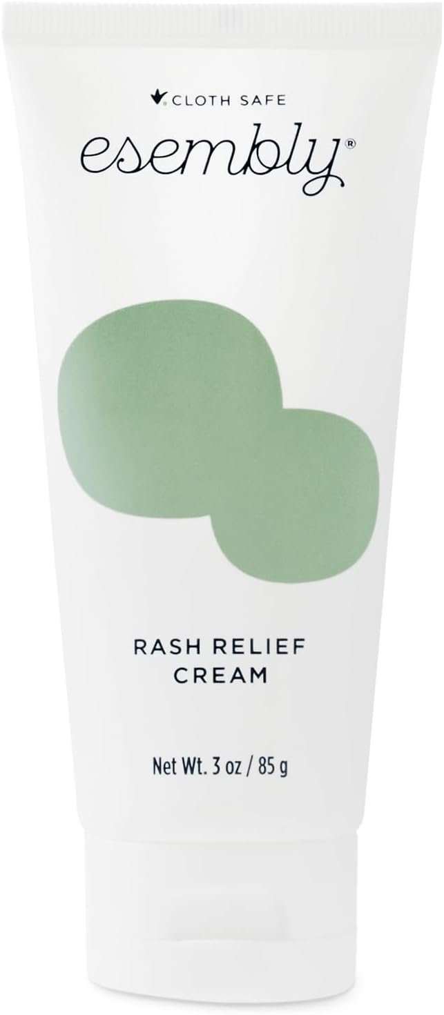 Esembly Rash Relief Cream, Organic and Cloth Friendly Zinc Oxide Barrier Cream, Soothes and Heals Diaper Rash, Natural Aid for Baby Bottom Discomfort, 3oz