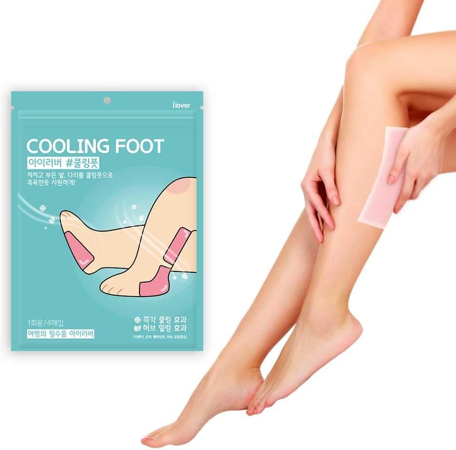 iLover coolingfoot 6 Pack(in 24sheet) Foot and Leg Pad for Cooling Patch, Relax with an Ice Patch for Exhausting and Tired Legs, Calves, Ankles. Popular Korean Products