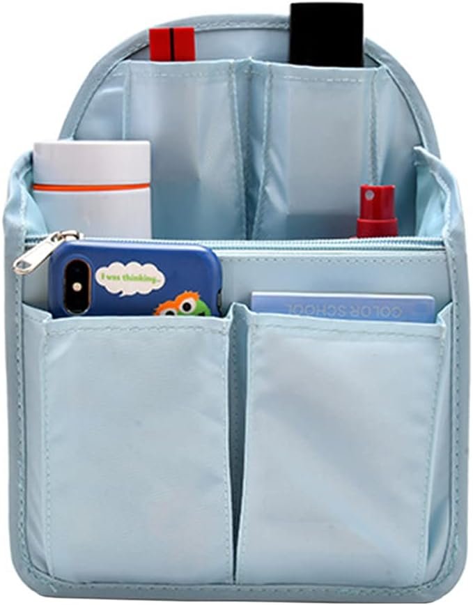 HOYOFO Mini Backpack Organizer Insert Small Shoulder Bag Divider for Rucksack Purse Lightweight Nylon, Light Blue