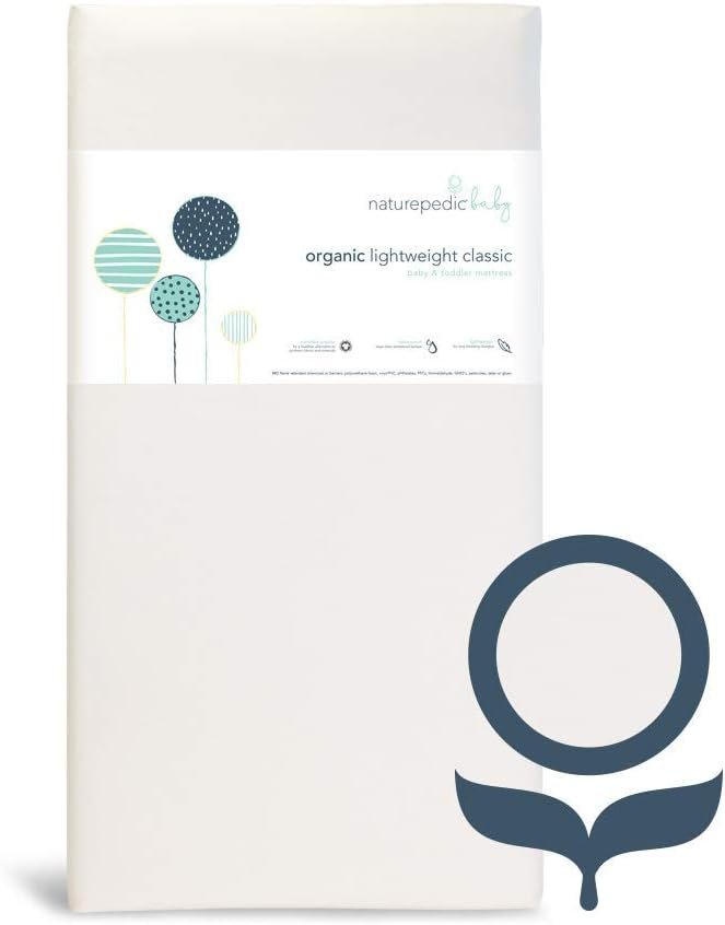 Naturepedic Organic Baby Crib Mattress – Lightweight Infant & Toddler Bed – Waterproof, Non-Toxic, Standard Size 52″ x 28″