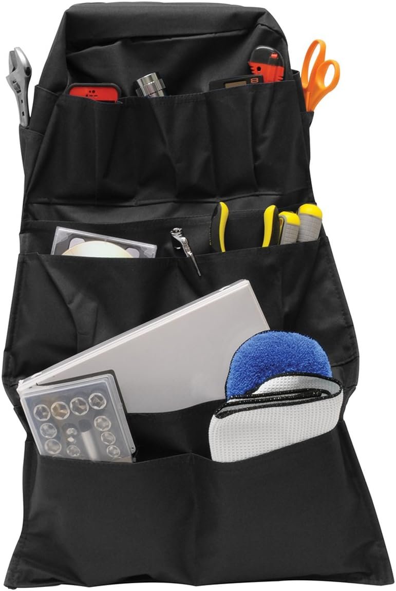 RoadPro RPSB-14BK Seat-Back Organizer Travel Essentials – Black