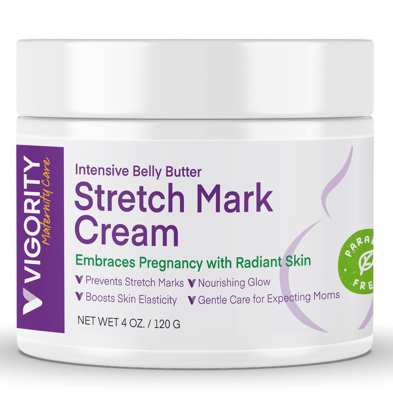 Stretch Mark Cream for Pregnant Women: Stretch Mark Treatment for Pregnancy – Belly Butter For Pregnant Women – Massage Lotion To Prevent And Repair Maternity Stretch Marks Scar – 4 Oz