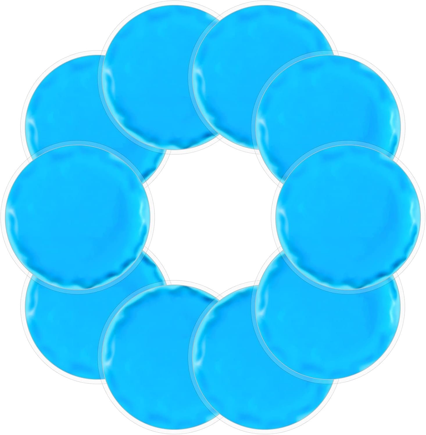 Reusable Ice Packs for Injuries, 10 Pack Round Ice Packs for Face, Gel Ice Pads Small Hot Cold Compress Ice Bag for Eyes After Surgery, Face, Wisdom Teeth, Breast Surgery, Blue