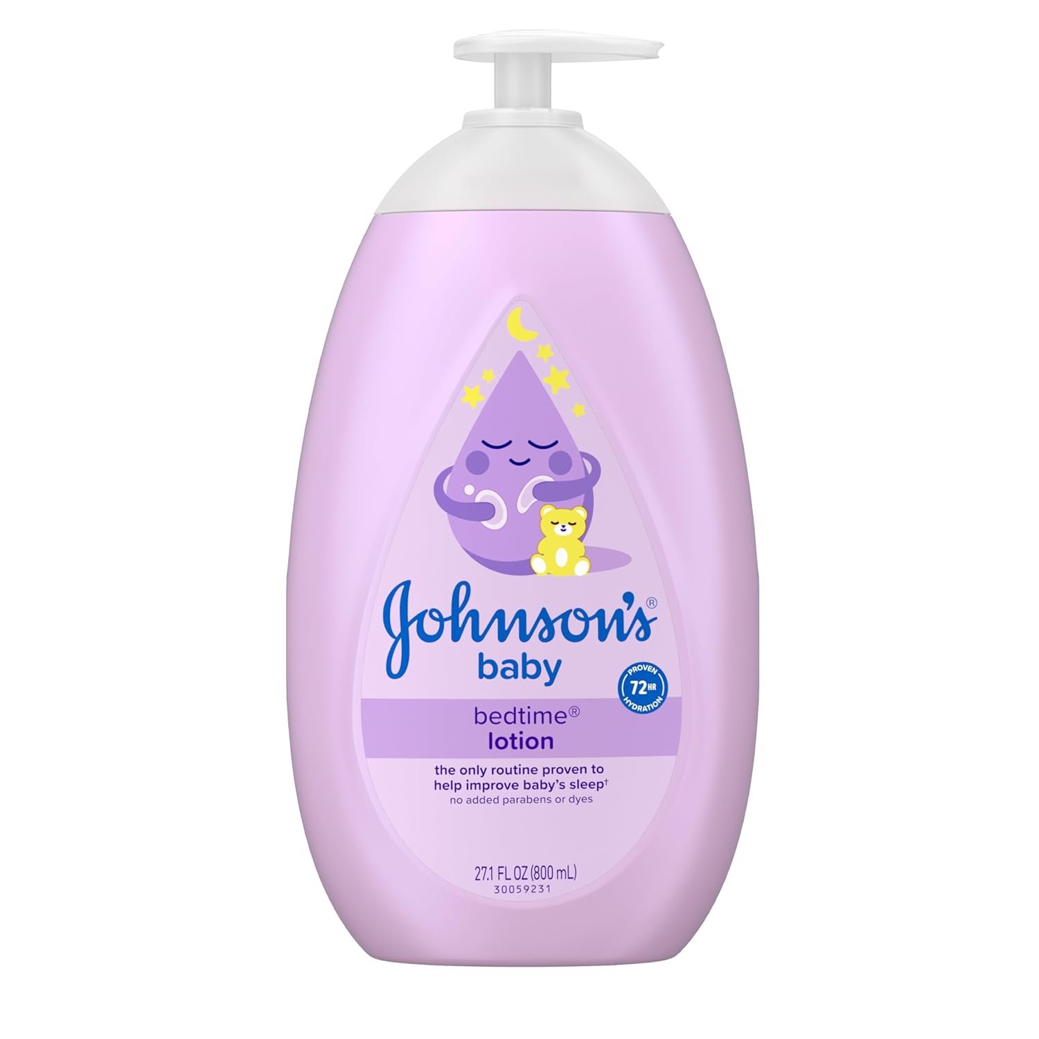 Johnson’s Baby Bedtime Lotion, Soothing NaturalCalm Aromas, Gentle Nighttime Baby Lotion, Helps Relax & Soothe, Hydrating, No added Parabens & Dyes, 27.1 fl. oz
