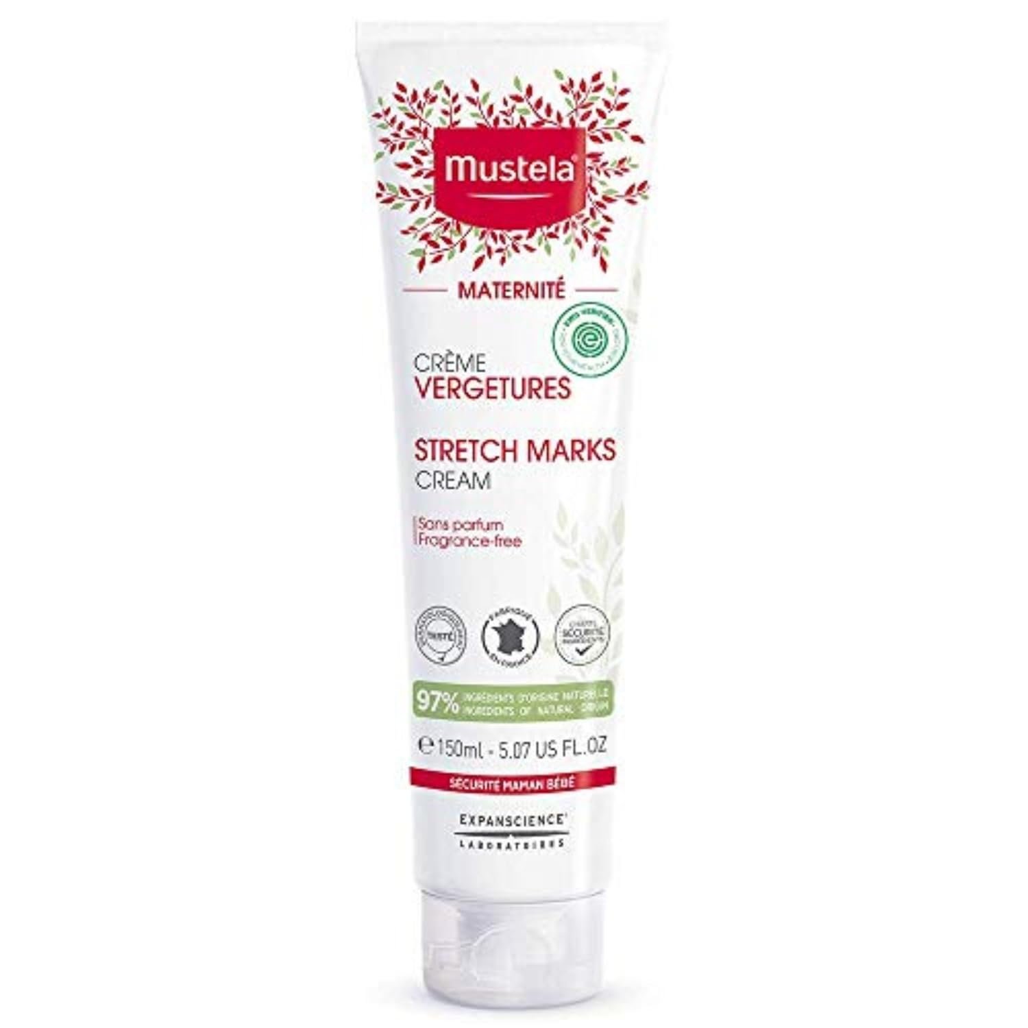 Mustela Maternity Stretch Marks Cream for Pregnancy – Natural Skincare Massage Moisturizer with Natural Avocado, Maracuja & Shea Butter – Lightly Fragranced or Fragrance Free – Various Sizes