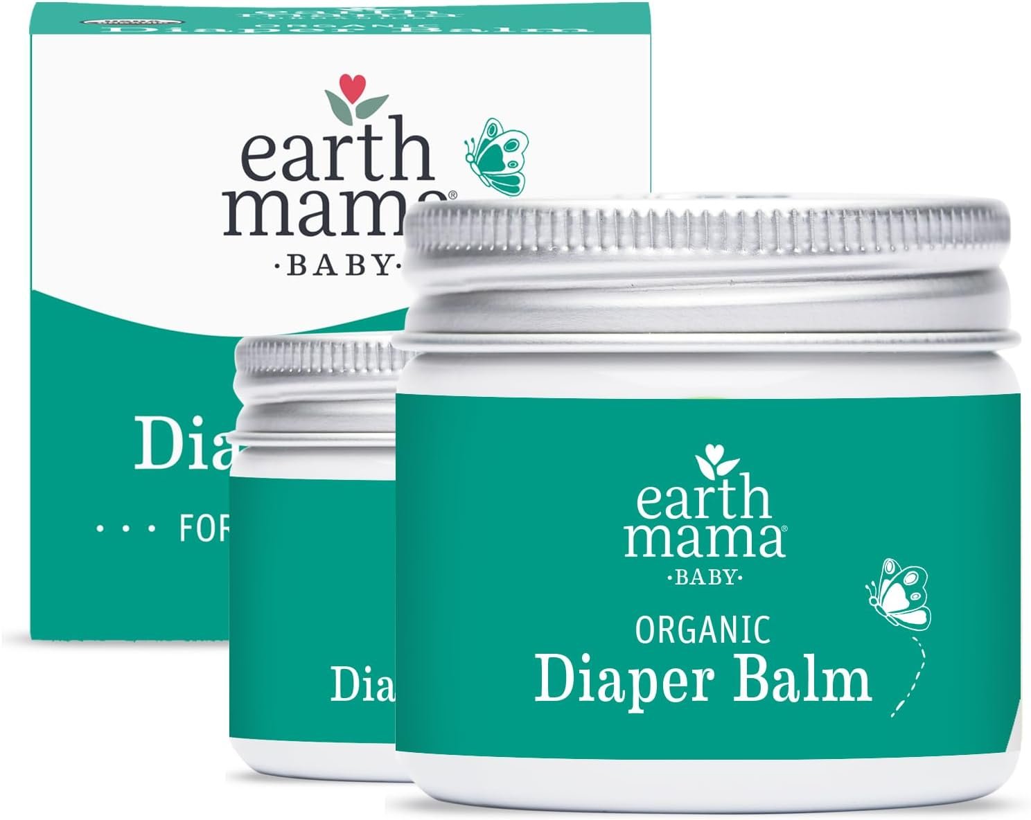 Earth Mama Organic Diaper Balm 2-Ounce | Diaper Cream for Baby | EWG Verified, Petroleum & Artificial Fragrance-Free with Calendula for Sensitive Skin (2-Pack)