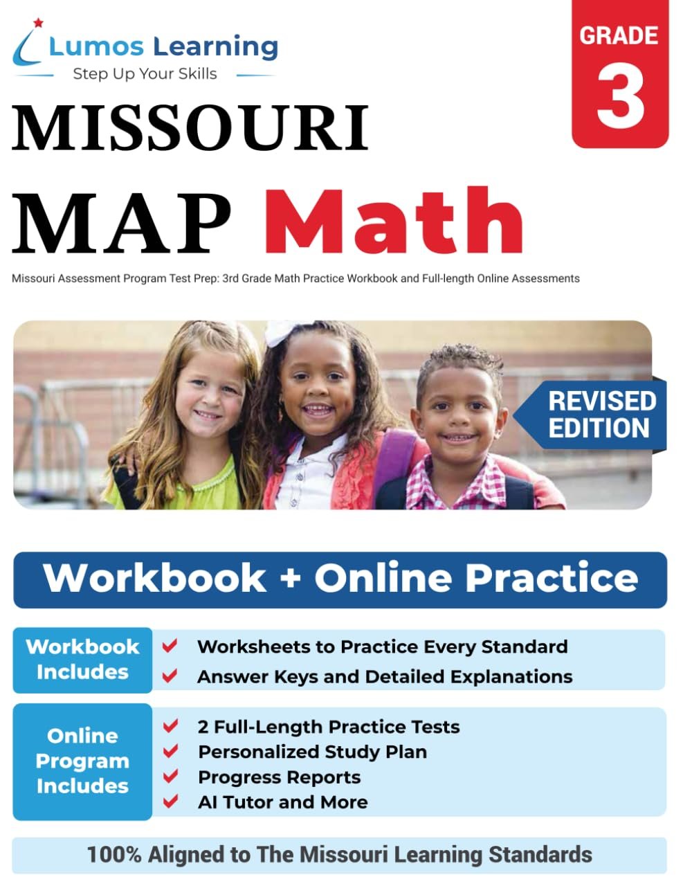 Missouri Assessment Program Test Prep: 3rd Grade Math Practice Workbook and Full-length Online Assessments: MAP Study Guide (MO MAP by Lumos Learning)